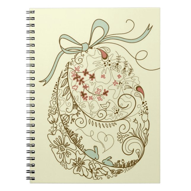 Easter Egg with Floral Elements Notebook (Front)