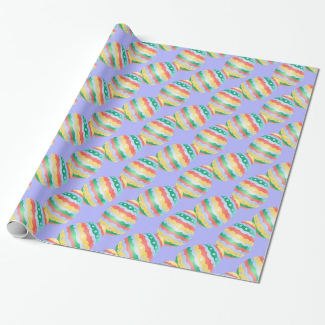 Easter Egg Wrapping Paper Festive Easter Giftpaper (Unrolled)