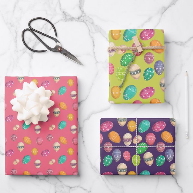 Easter Egg Wrapping Paper Sheets (Front)