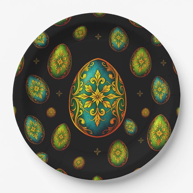 EASTER EGGS 3D ~ Decorated~  Paper Plates (Front)