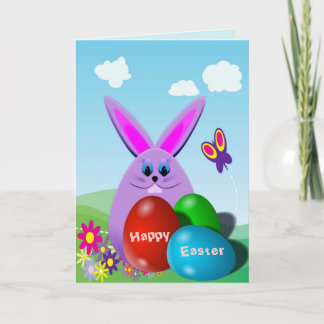 Easter Eggs and Bunny Holiday Card