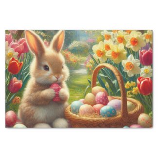 Easter Eggs and Bunny Rabbit Tissue Paper