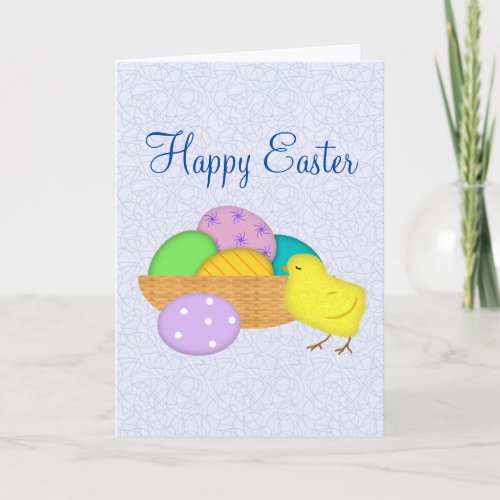 Easter Eggs And Chick Easter Card