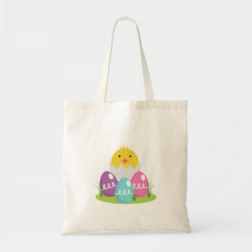 Easter Eggs and Chick Tote Bag