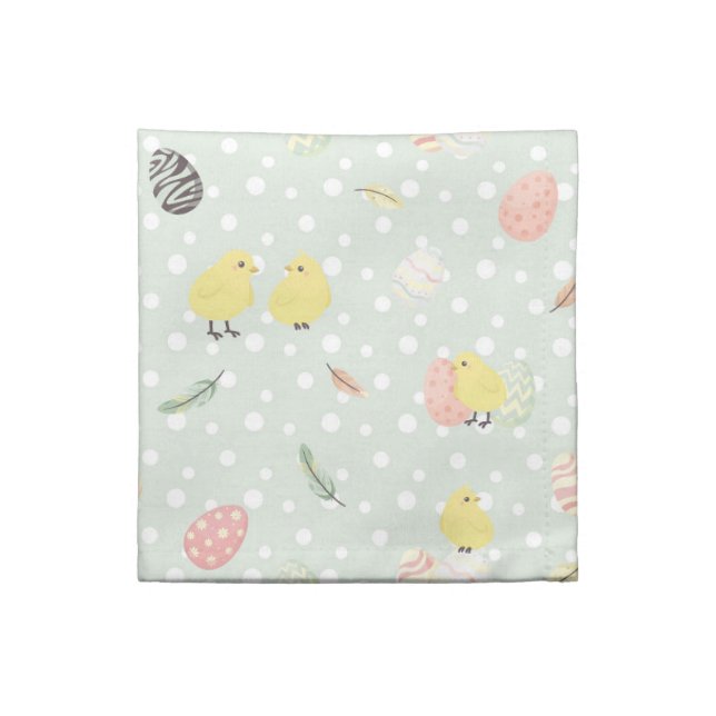 Easter Eggs and Chicks Cloth Napkin (Quarter Fold)