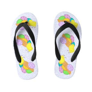 Easter Eggs And Chicks Flip Flops