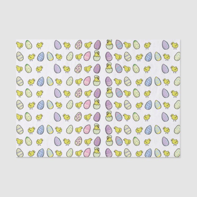 Easter Eggs and Chicks Tissue Paper (Front)