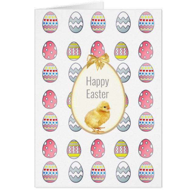 Easter Eggs and Cute Chick Cards (Front)