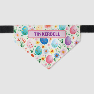 Easter Eggs and Dainty Flowers Pet Bandana Collar
