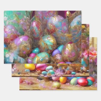 Easter Eggs And Flowers. 011 Wrapping Paper Sheet by VintageStyleStudio at Zazzle