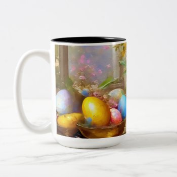Easter Eggs And Flowers - 14 Mug by VintageStyleStudio at Zazzle