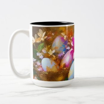 Easter Eggs And Flowers - 15 Mug by VintageStyleStudio at Zazzle