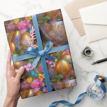 Easter Eggs And Flowers. 18 Wrapping Paper by VintageStyleStudio at Zazzle