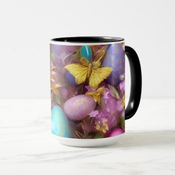 Easter Eggs And Flowers - 23 Mug by VintageStyleStudio at Zazzle