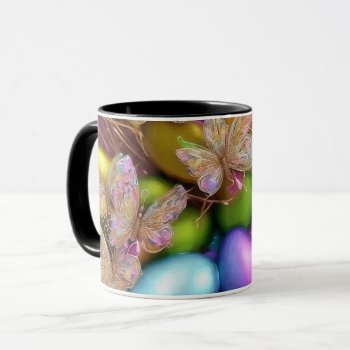 Easter Eggs And Flowers - 24 Mug by VintageStyleStudio at Zazzle