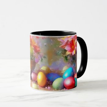 Easter Eggs And Flowers - 34 Mug by VintageStyleStudio at Zazzle