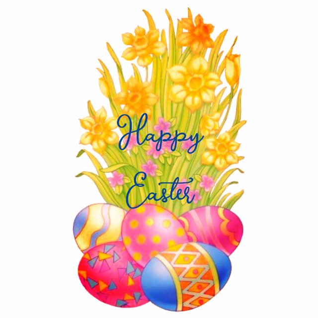 Easter eggs and flowers custom magnet (Front)