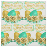 Easter Eggs And Flowers Happy Easter 4.5" Fabric