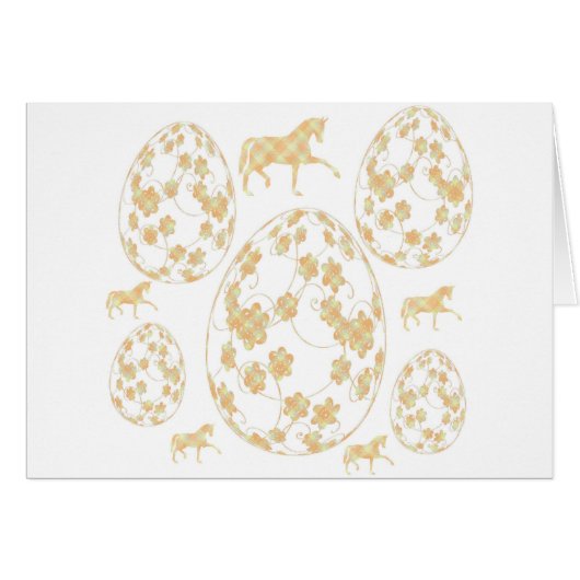 Easter eggs and horses cards (Front Horizontal)