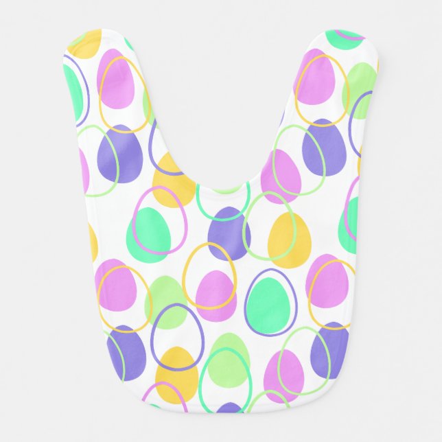 Easter Eggs and Outlines  Baby Bib (Front)