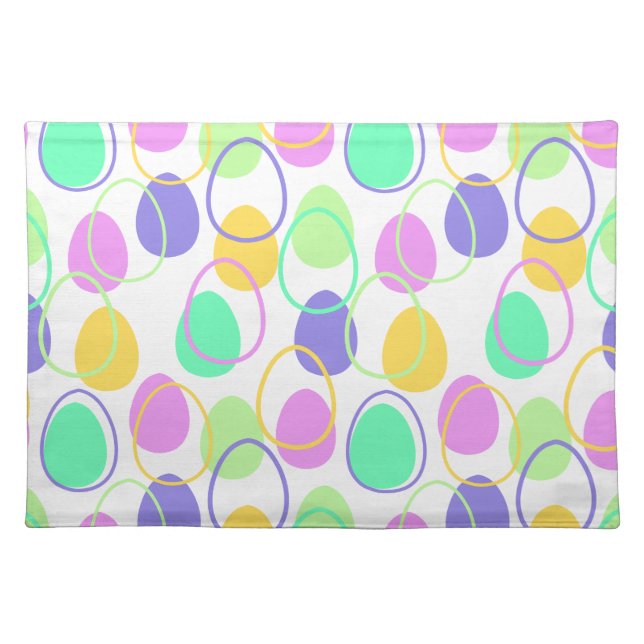 Easter Eggs and Outlines  Cloth Placemat (Front)
