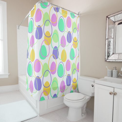 Easter Eggs and Outlines  Shower Curtain