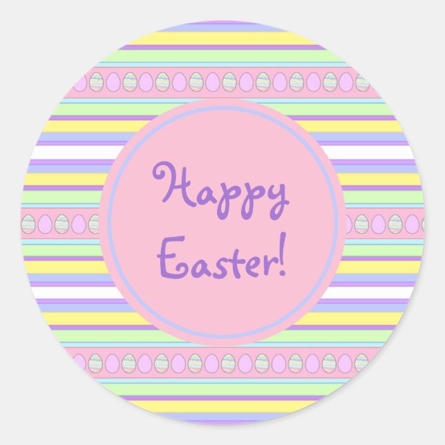 Easter Eggs and Stripes Sticker (Front)