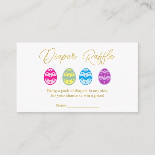 Easter Eggs Baby Shower Diaper Raffle Enclosure Card