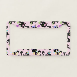 Easter Eggs Black Cat Pet Animal Lover Cat Owner License Plate Frame