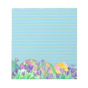 Easter Eggs Blue Yellow Lined Notepad