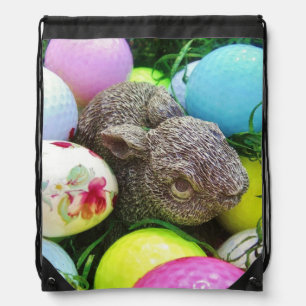 Easter Eggs, bunny and Golf Balls Drawstring Bag
