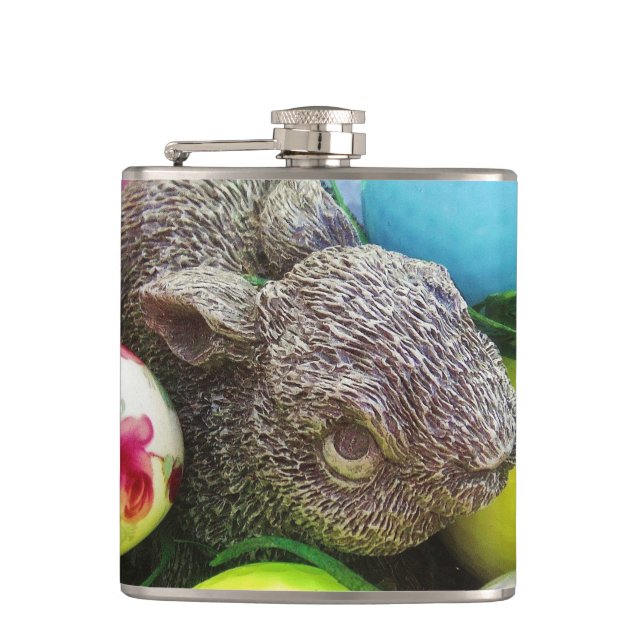 Easter Eggs, bunny and Golf Balls Flask (Front)