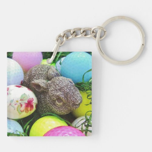 Easter Eggs bunny and Golf Balls Keychain