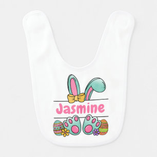 Easter Eggs Bunny Name Baby Bib