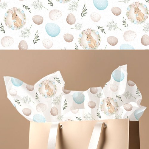 Easter Eggs  Bunny Pattern Pastel White Tissue Paper