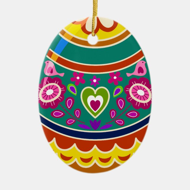 Easter Eggs Ceramic Ornament (Front)