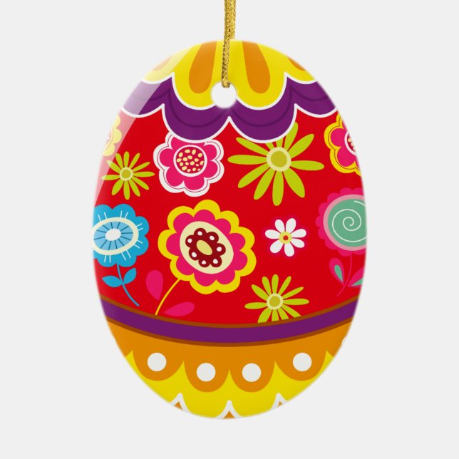 Easter Eggs Ceramic Ornament (Front)