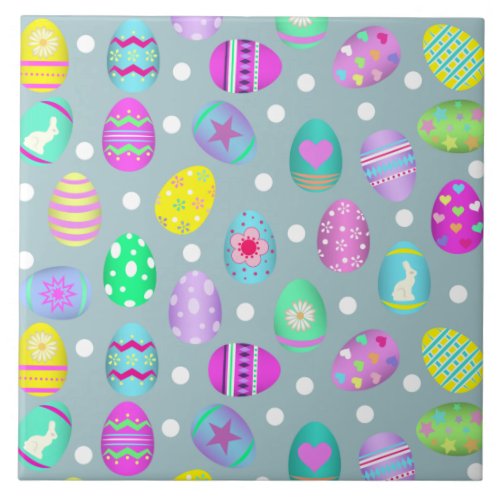 Easter Eggs Ceramic Tile