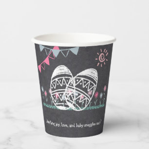 Easter Eggs Chalkboard Drawing Baby Shower Paper Cups