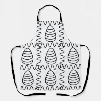 Easter Eggs Chevron Black and White Happy Easter  