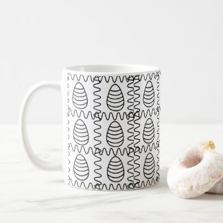 Easter Eggs Chevron Black and White Happy Easter  