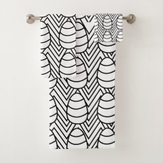Easter Eggs Chevron Stripes Happy Easter Pattern 