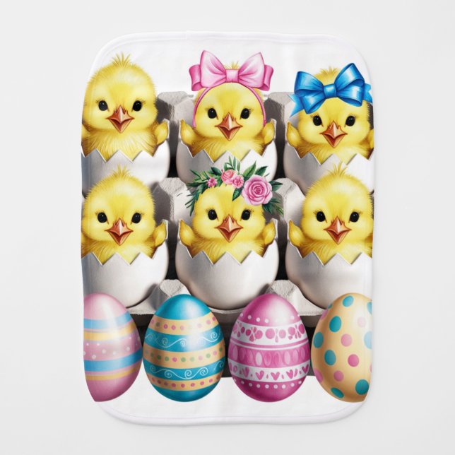 Easter Eggs Children Baby Burp Cloth (Front)