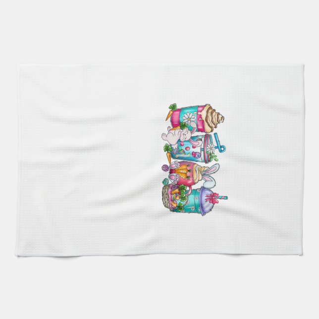 Easter Eggs Coffee Bunny Cups Latte Iced Cream Wom Kitchen Towel (Horizontal)