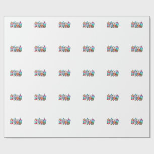 Easter Eggs Coffee Bunny Cups Latte Iced Cream Wom Wrapping Paper