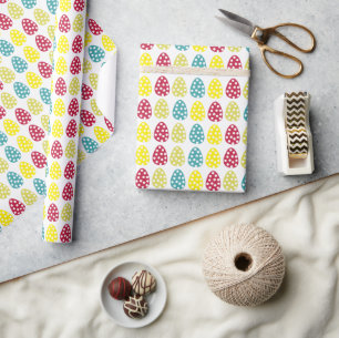 Easter Eggs Colorful Happy Easter Wrapping Paper