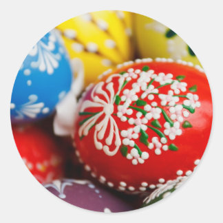 Easter Eggs Colorful Holiday Pattern Spring Art Classic Round Sticker
