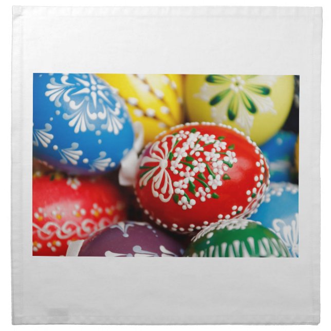 Easter Eggs Colorful Holiday Pattern Spring Art Cloth Napkin (Front)