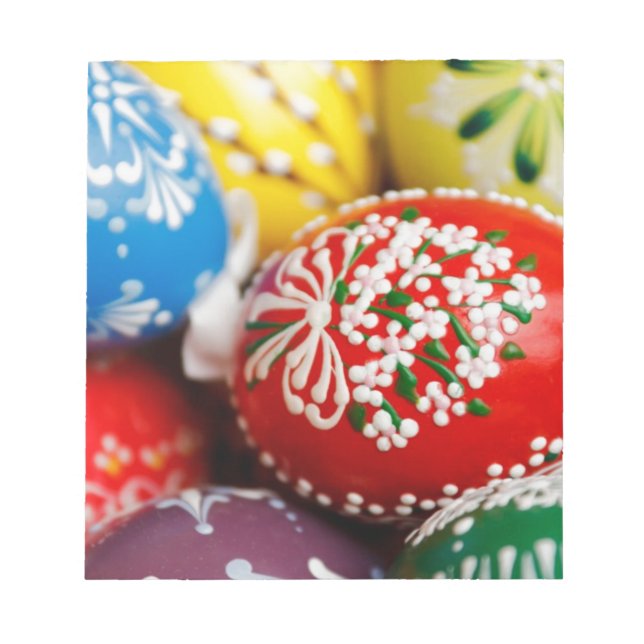 Easter Eggs Colorful Holiday Pattern Spring Art Notepad (Front)