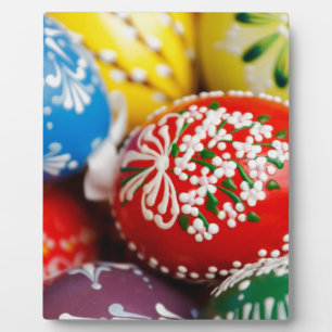 Easter Eggs Colorful Holiday Pattern Spring Art Plaque